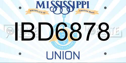 IBD6878 Mississippi License Plate