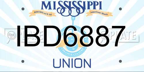 IBD6887 Mississippi License Plate