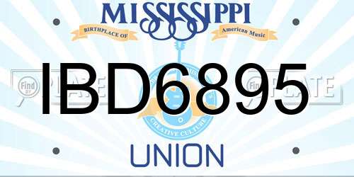 IBD6895 Mississippi License Plate