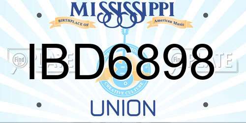 IBD6898 Mississippi License Plate