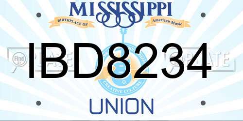 IBD8234 Mississippi License Plate