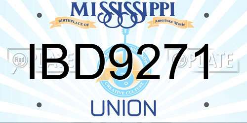 IBD9271 Mississippi License Plate