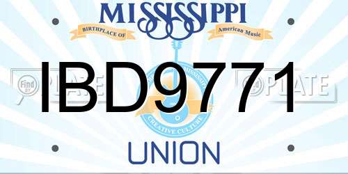 IBD9771 Mississippi License Plate