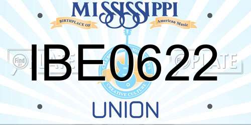 IBE0622 Mississippi License Plate