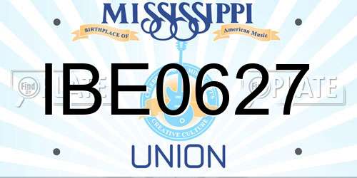 IBE0627 Mississippi License Plate