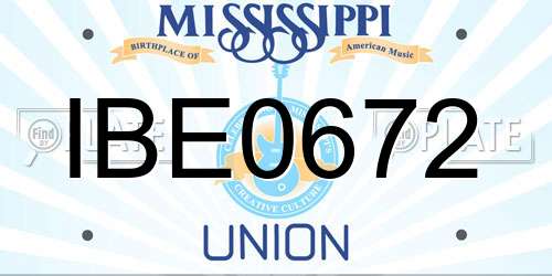 IBE0672 Mississippi License Plate