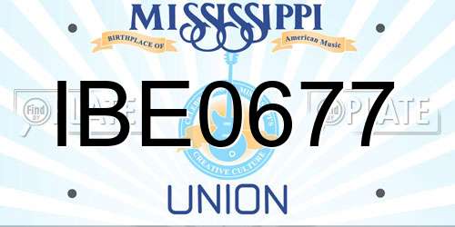 IBE0677 Mississippi License Plate