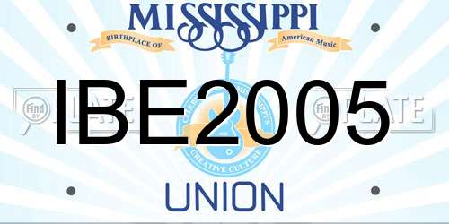 IBE2005 Mississippi License Plate