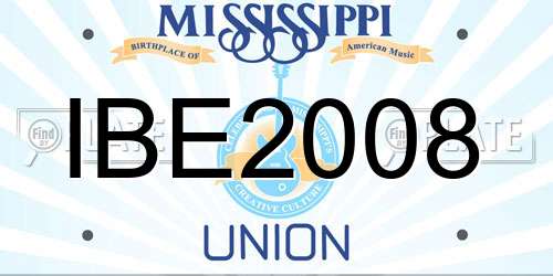 IBE2008 Mississippi License Plate