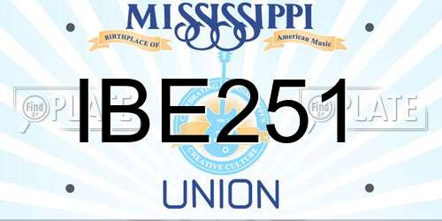 IBE251 Mississippi License Plate