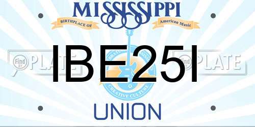 IBE25I Mississippi License Plate