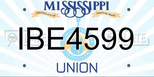IBE4599 Mississippi License Plate