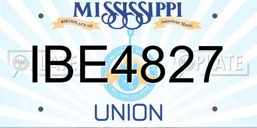 IBE4827 Mississippi License Plate