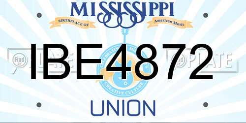 IBE4872 Mississippi License Plate