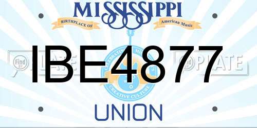 IBE4877 Mississippi License Plate