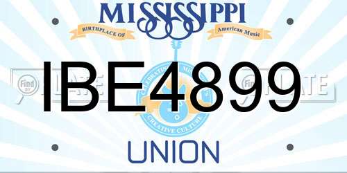 IBE4899 Mississippi License Plate