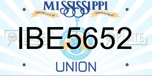 IBE5652 Mississippi License Plate