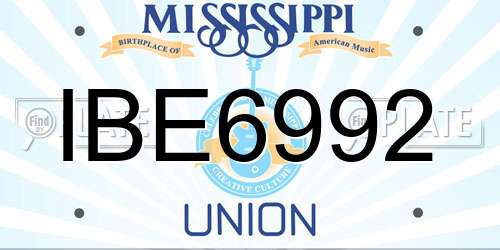 IBE6992 Mississippi License Plate