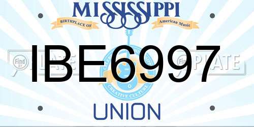 IBE6997 Mississippi License Plate
