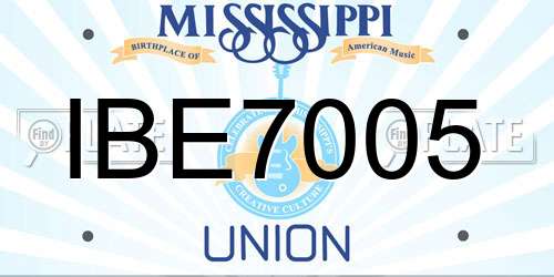 IBE7005 Mississippi License Plate