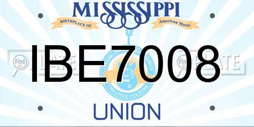 IBE7008 Mississippi License Plate