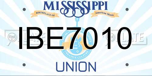 IBE7010 Mississippi License Plate