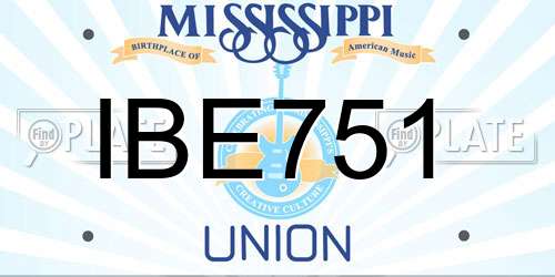 IBE751 Mississippi License Plate
