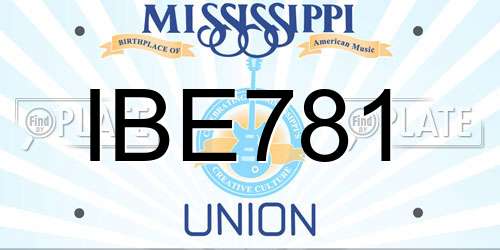 IBE781 Mississippi License Plate