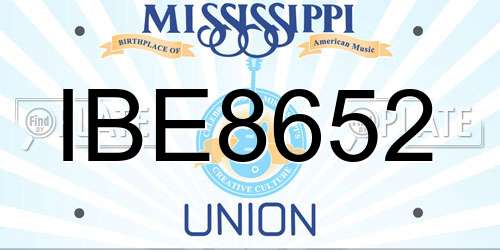 IBE8652 Mississippi License Plate