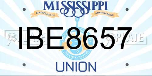 IBE8657 Mississippi License Plate