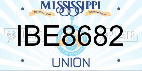IBE8682 Mississippi License Plate