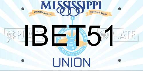 IBET51 Mississippi License Plate