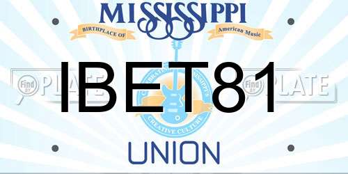IBET81 Mississippi License Plate