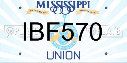 IBF570 Mississippi License Plate