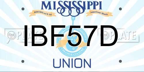 IBF57D Mississippi License Plate