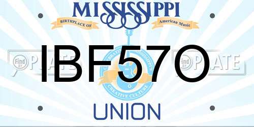IBF57O Mississippi License Plate