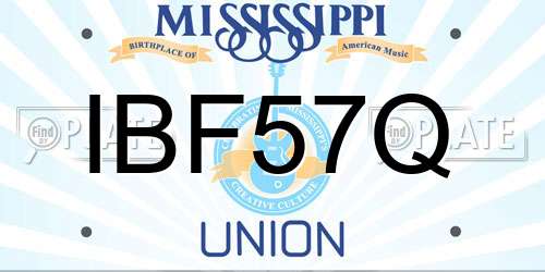 IBF57Q Mississippi License Plate