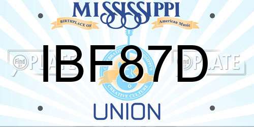 IBF87D Mississippi License Plate