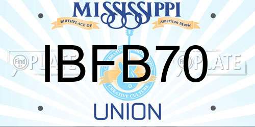 IBFB70 Mississippi License Plate