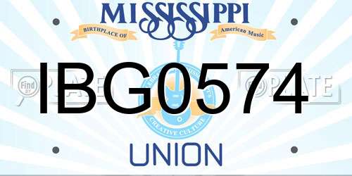 IBG0574 Mississippi License Plate