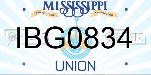 IBG0834 Mississippi License Plate