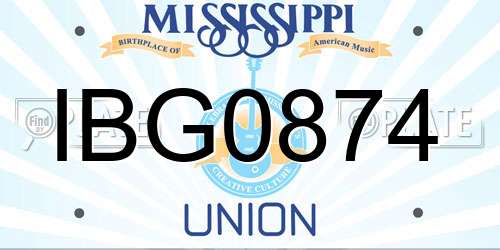 IBG0874 Mississippi License Plate