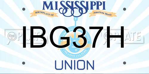 IBG37H Mississippi License Plate