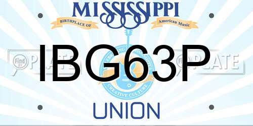 IBG63P Mississippi License Plate