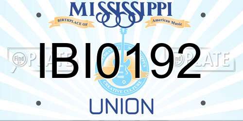 IBI0192 Mississippi License Plate