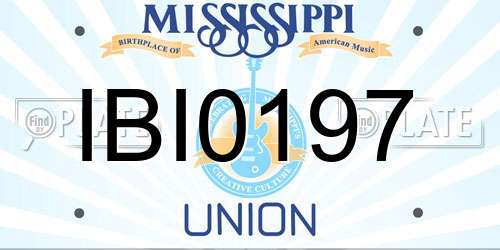 IBI0197 Mississippi License Plate