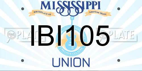 IBI105 Mississippi License Plate