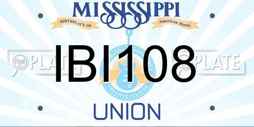 IBI108 Mississippi License Plate