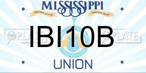 IBI10B Mississippi License Plate
