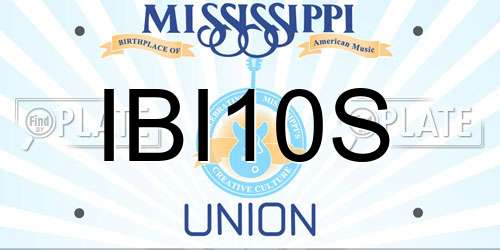IBI10S Mississippi License Plate